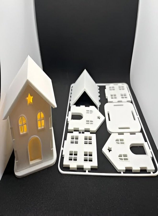 Beoals 3D DIY House Puzzle with LED Light, White Assembly Kit - Image 2